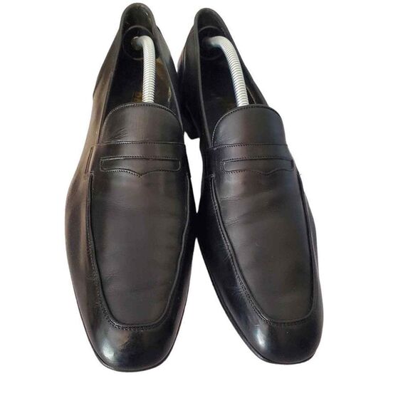 Bally Elite Black Soft Leather Apron Toe Penny Loafers 12 Narrow main image 6